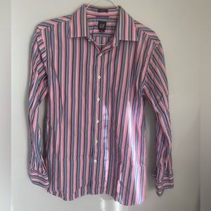 GAP Size-Medium Pink/Blue/Purple/Orange/White Stripe Fitted Long Sleeve